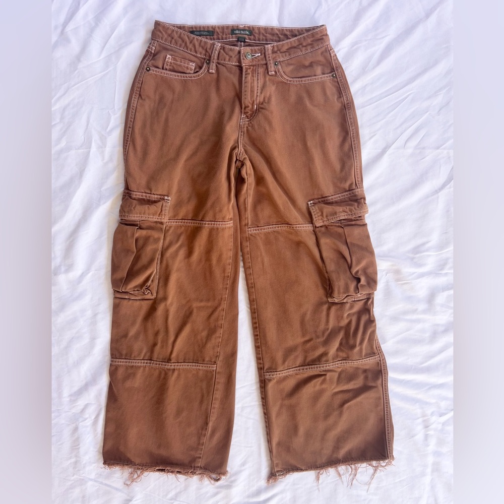 Wild Fable Y2K Skater Brown Mid Rise Baggy Cargo Pant Jeans Size 2 / 2R